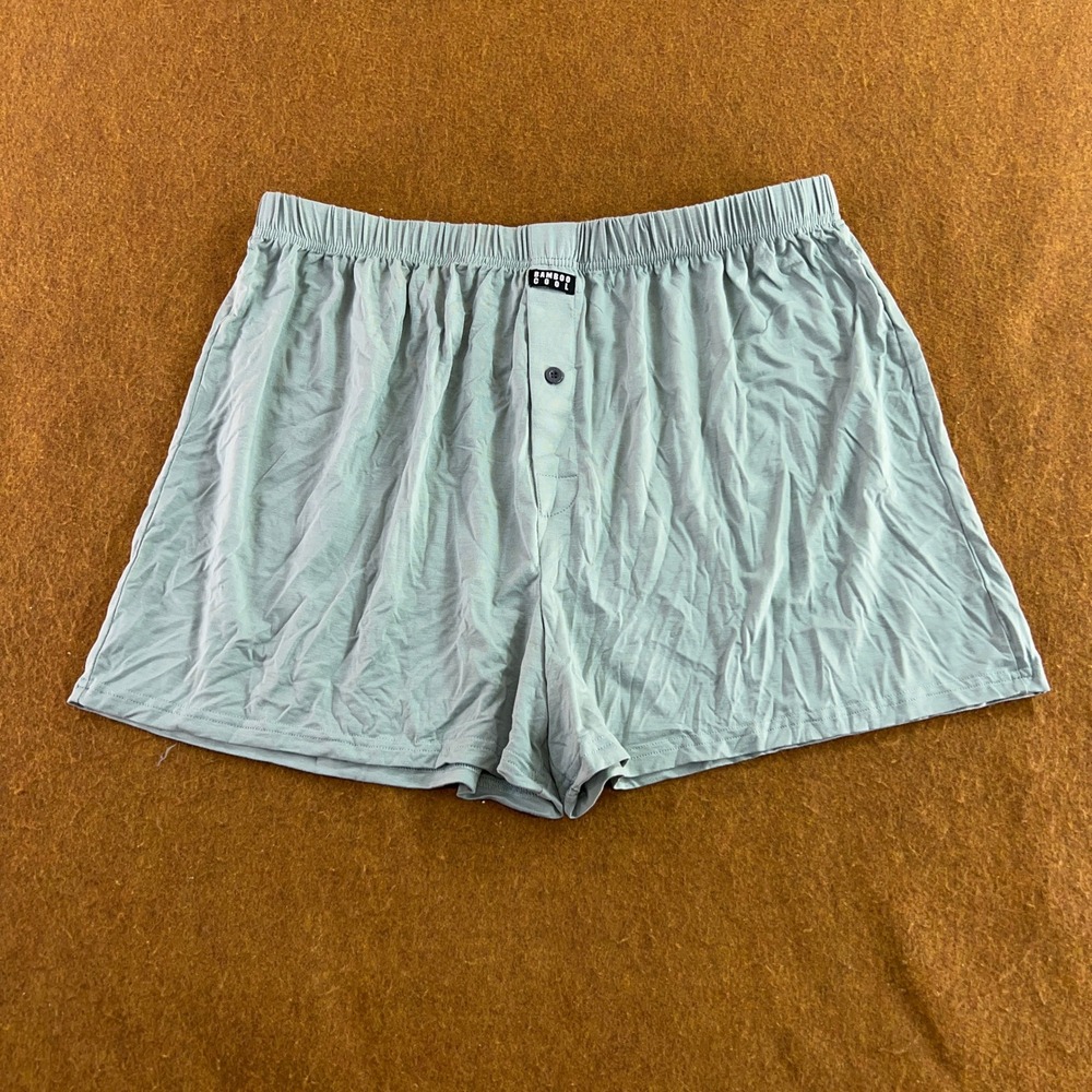 Bamboo Cool Mens XXL Green Viscose Spandex Stretch Button Fly Boxer Shorts